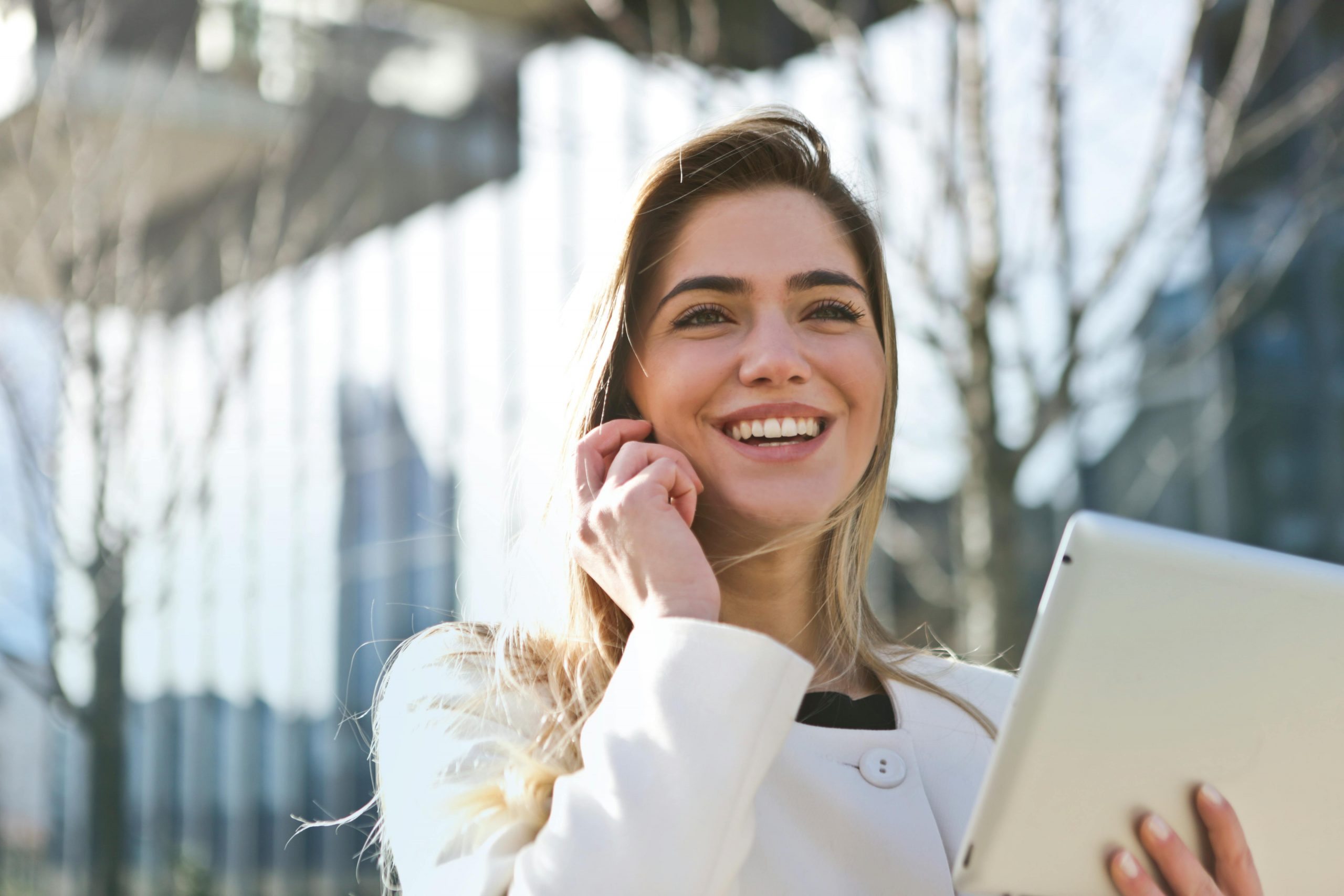 women holding phone